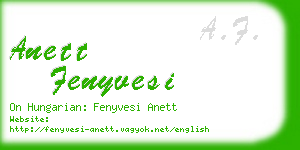 anett fenyvesi business card